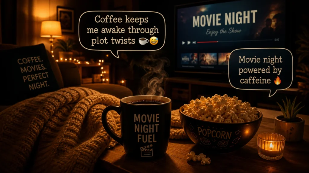 🎬 Movie Night Coffee Humor